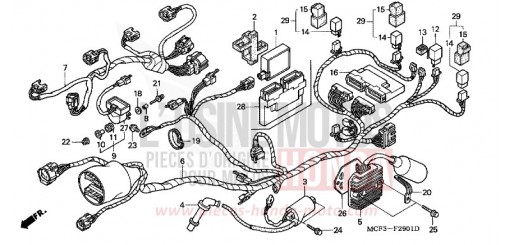 WIRE HARNESS (REAR) VTR1000SP1 de 2001